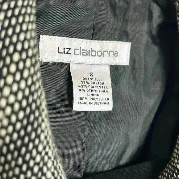 Liz Claiborne Small Cropped Jacket Blazer 3/4 Sleeves Office Career Pockets - Picture 4 of 13